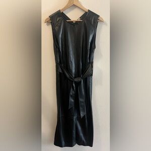 Calvin Klein Black Halter Tie Front Sheath Dress